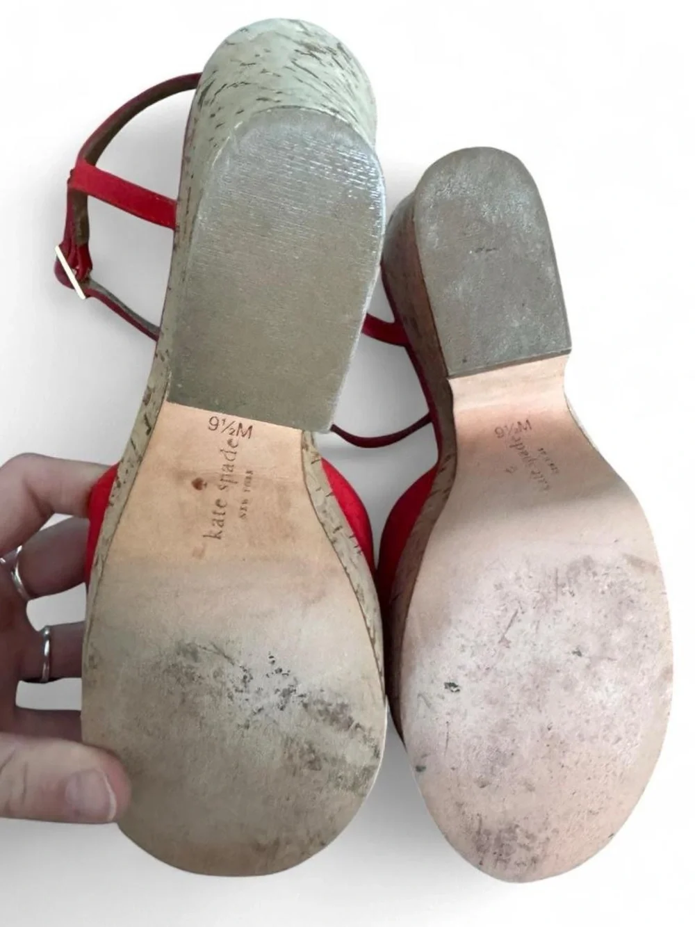 Kate Spade cork wedge platform heels